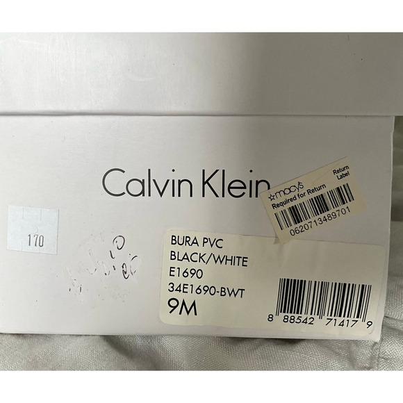 NOS Calvin Klein Black/White BURA Platform flip-flops 9 - Picture 7 of 12